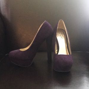 Purple size 6 platform high heels